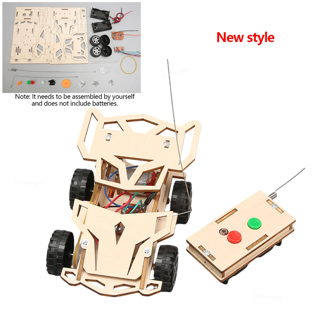 DIY Wooden Remote Control Car Kit for STEM Learning and Racing