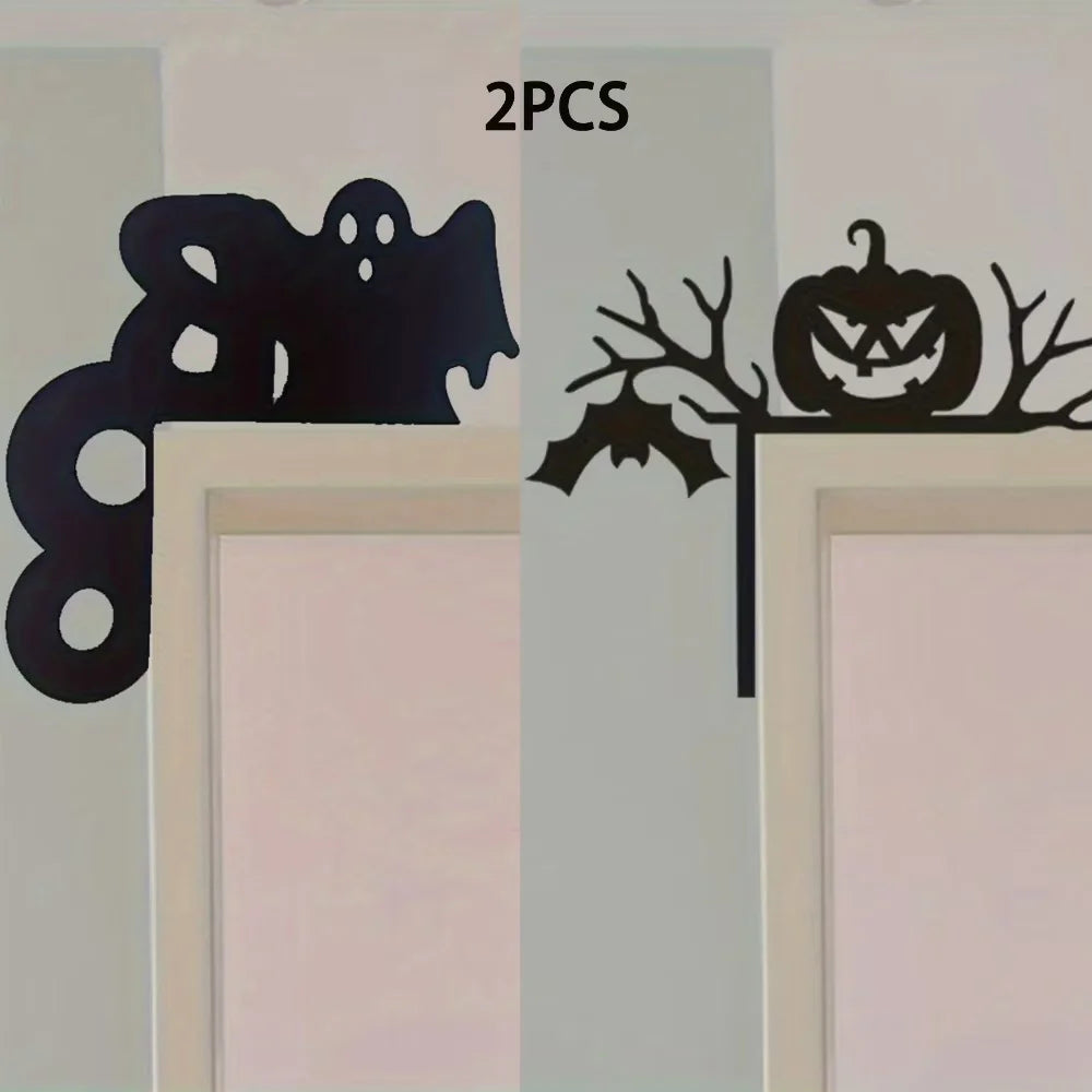 Halloween Metal Trick-or-Treat Sign with Pumpkin Monster Design
