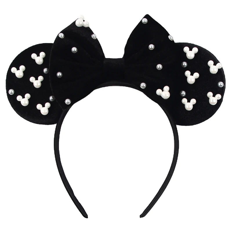 Mouse Ears Headband – Velvet Bow Hair Accessory
