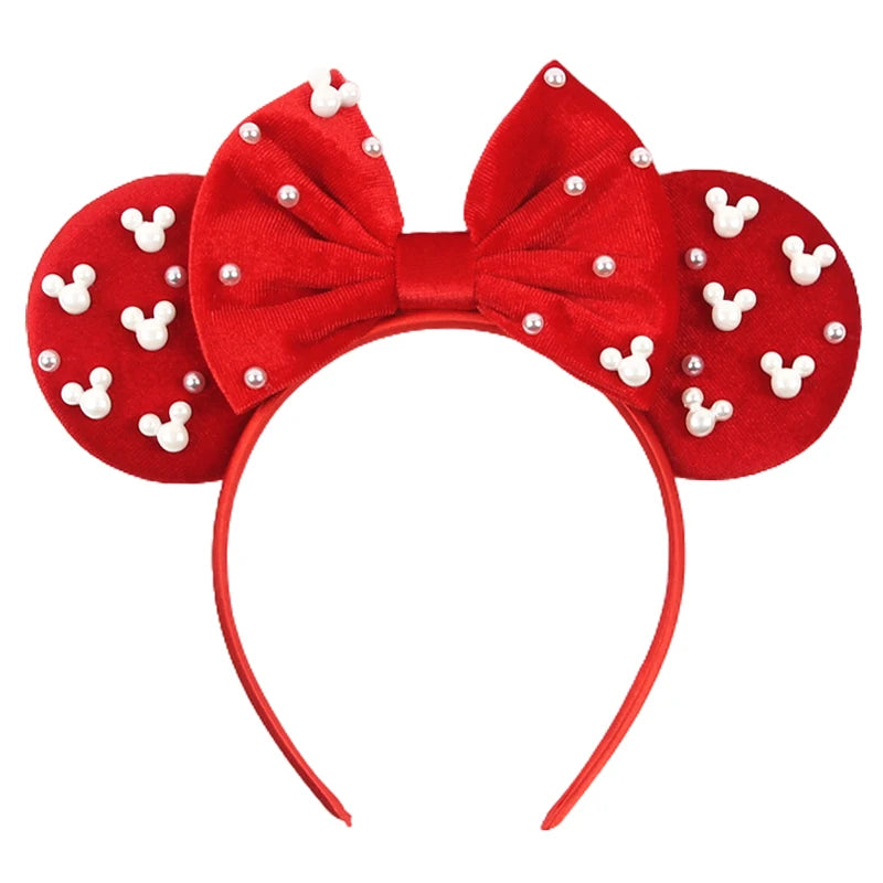 Mouse Ears Headband – Velvet Bow Hair Accessory