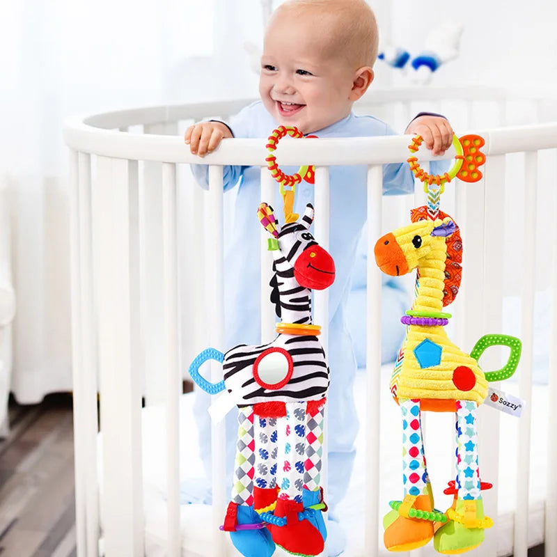 Baby Animal Rattle Toy – Plush Teether & Handbell