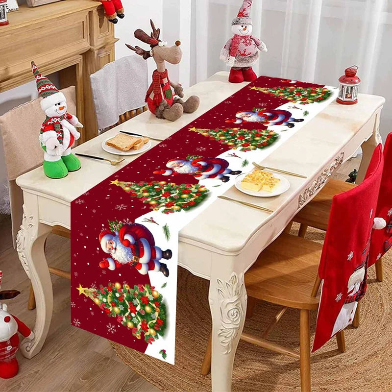 Santa Claus Christmas Table Runner – Holiday Table Decor