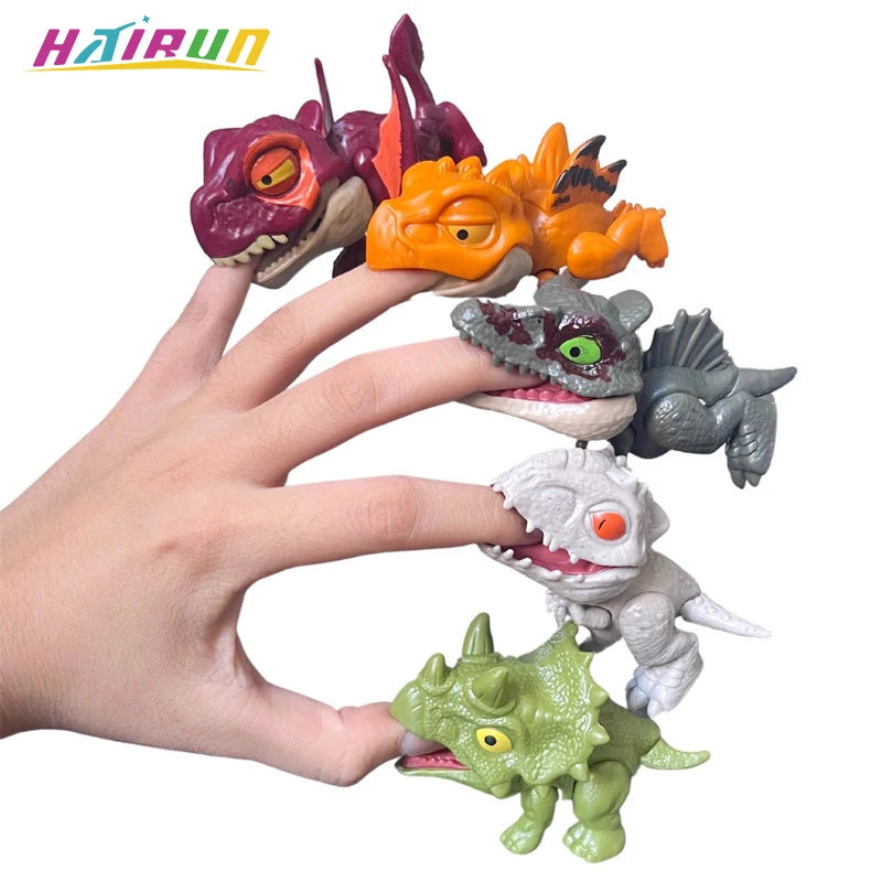 Finger Dinosaur Toy 5 Piece Movable Mini Dinosaur Figure Set