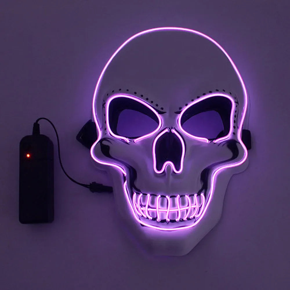 LED Skull Mask – Glowing Halloween Horror Costume