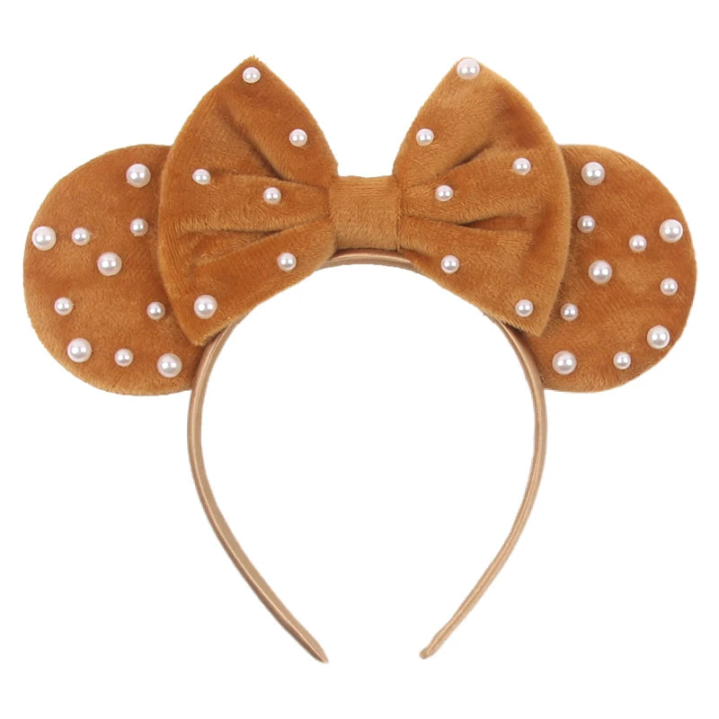 Mouse Ears Headband – Velvet Bow Hair Accessory