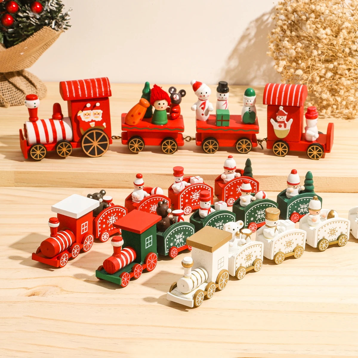 Christmas Train Decoration Wooden or Plastic Holiday Ornament