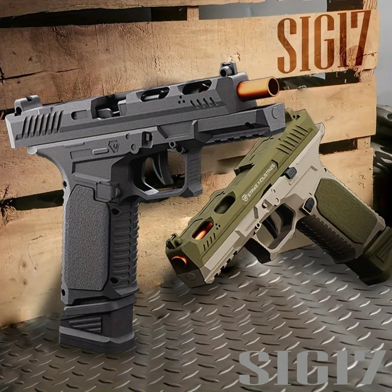 SIG17-Style Soft Bullet Blaster – Manual Shell-Ejecting Toy Pistol