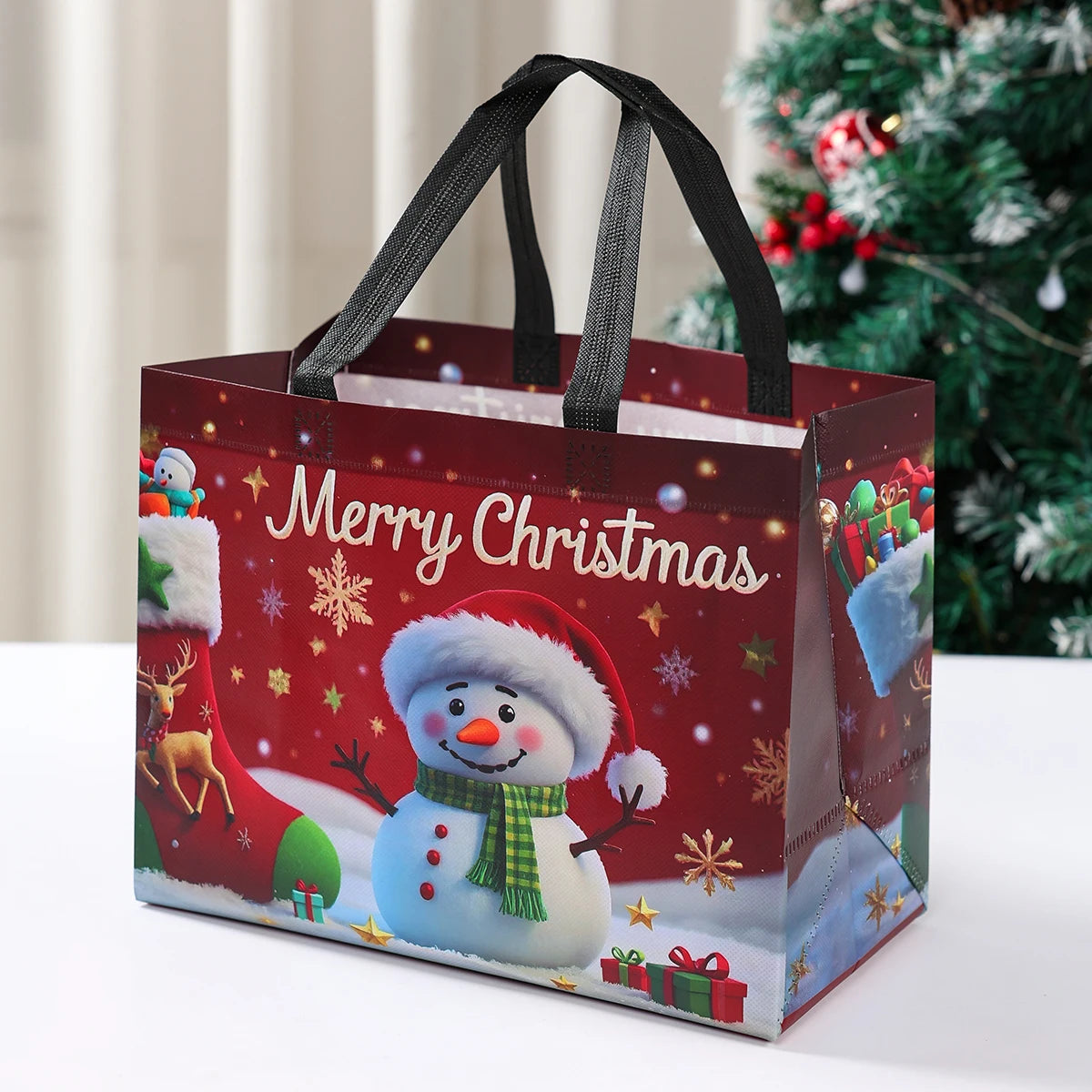 Christmas Gift Bags 4 Pcs Santa Holiday Party Favor Bags