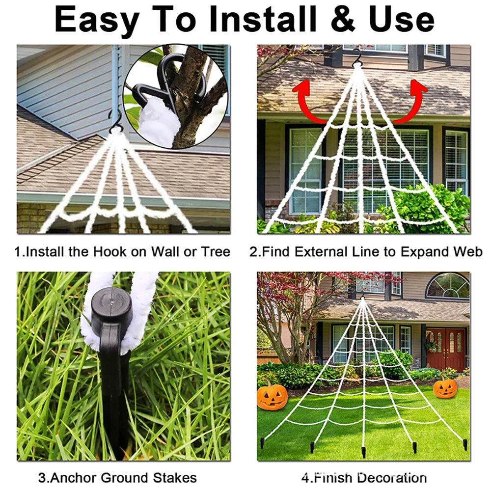 5m Halloween Spider Web Decoration for Haunted House & Yard