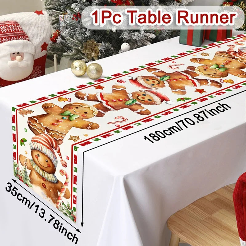 Santa Claus Christmas Table Runner – Holiday Table Decor