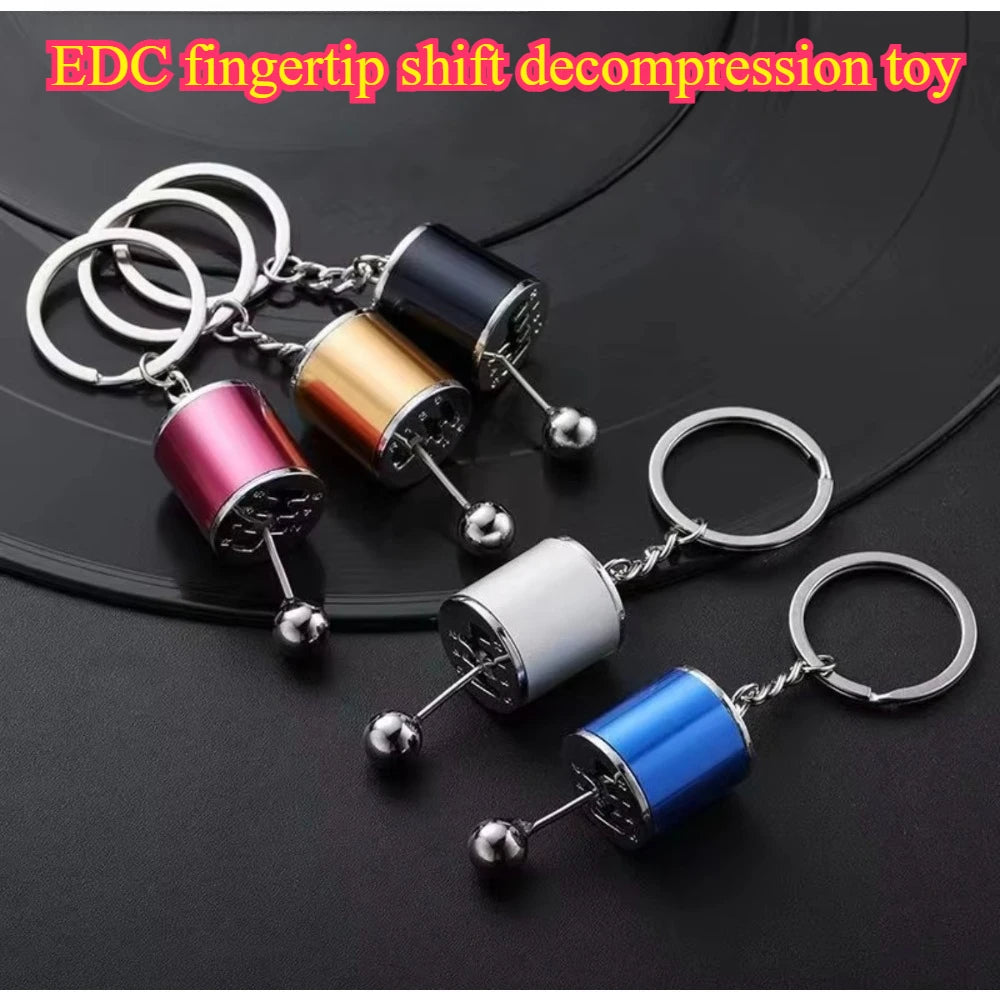 Mini turbocharger keychain, car style gearbox pendant, shift knob, metal shift paddles, EDC hand toy