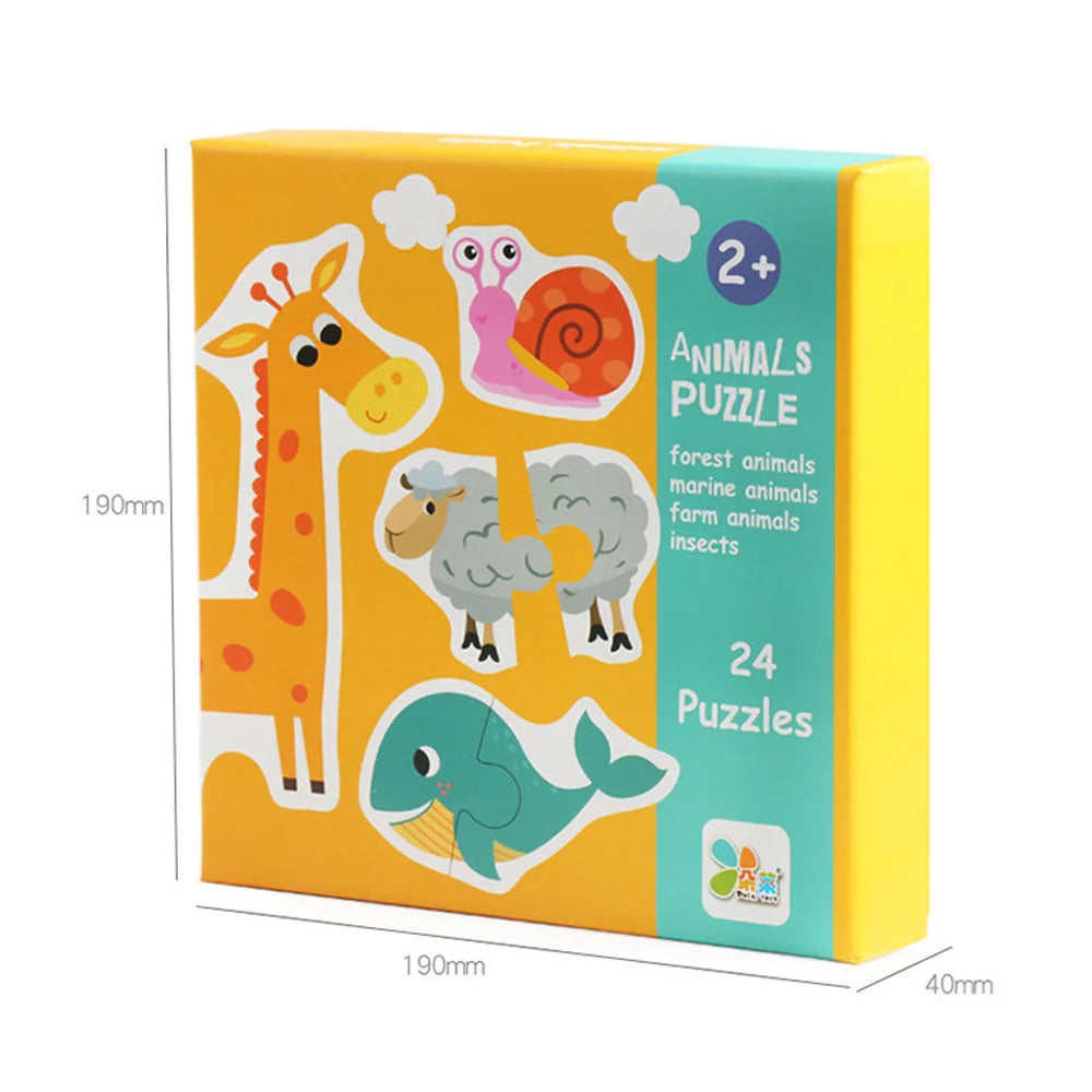 Wooden Matching Puzzle Kids Animal Fruit Traffic Jigsaw Toy