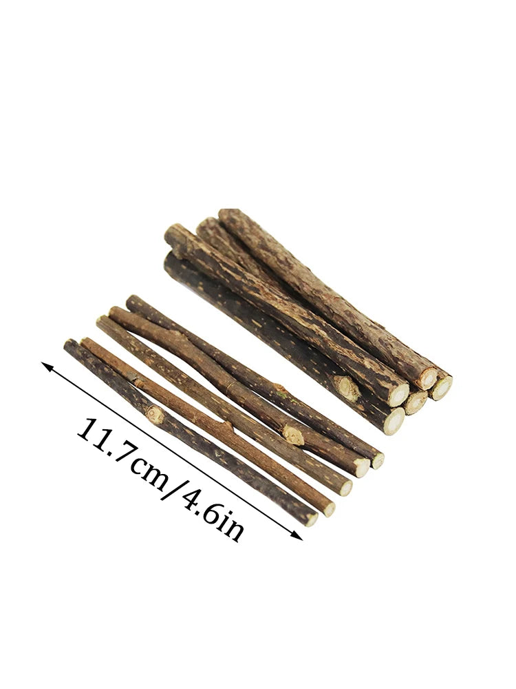 15pcs/30pcs Natural Matatabi Cat Catnip Toy Kitten Molar Chew Stick Pet Cleaning Teeth Cat Treat Toy Actinidia Silvervine