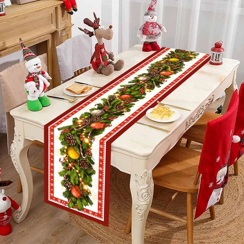 Santa Claus Christmas Table Runner – Holiday Table Decor