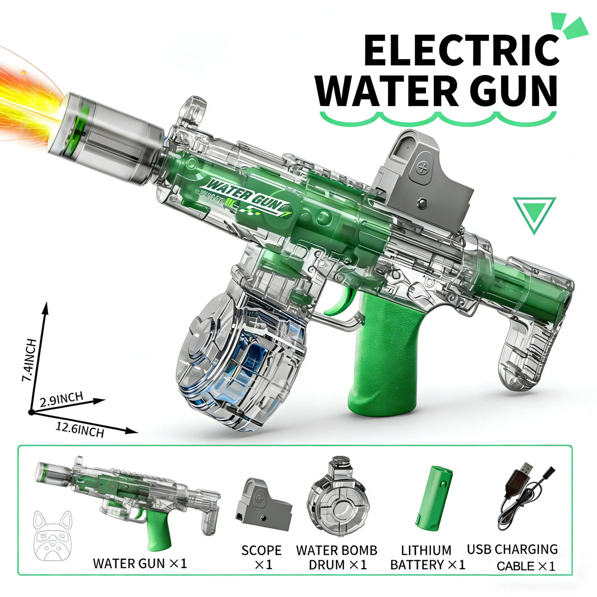 Electric Water Gun Automatic Recoil Water Blaster