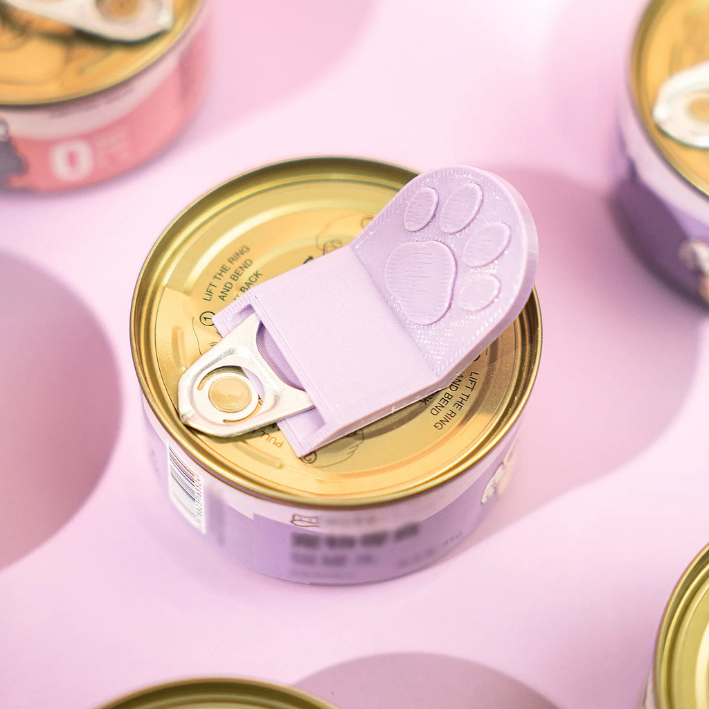 3D Printed Cat Paw Shaped Pet Can Opener, Multifunctional Portable Safe Easy Grip Cat Food Tin Opener for Wet Pet Food Cans