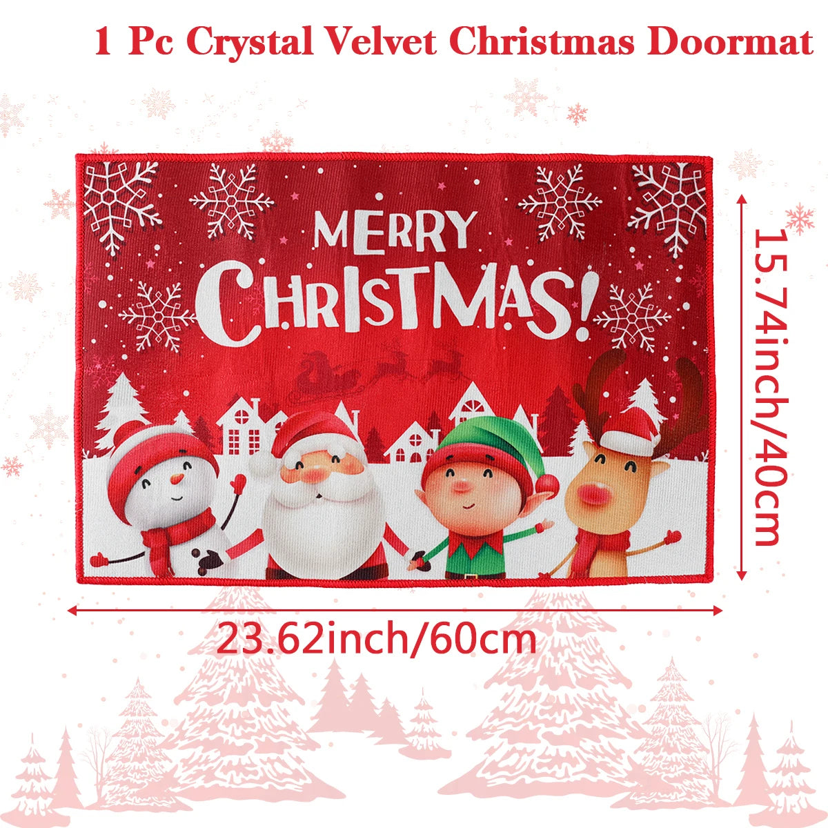 Christmas Door Mat Santa Claus Merry Christmas Home Decor