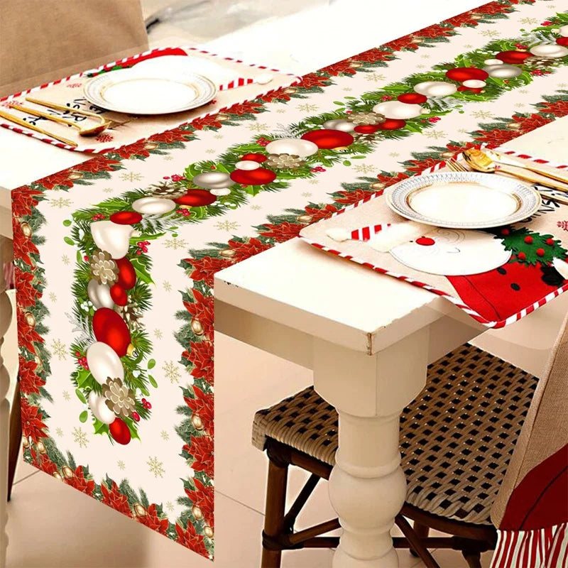 Christmas Table Runner Merry Christmas Holiday Table Decor 180x35cm