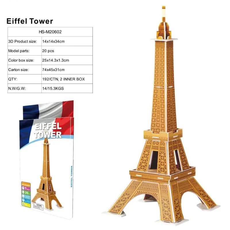 World Landmark 3D Puzzle – Paper Architectural Model