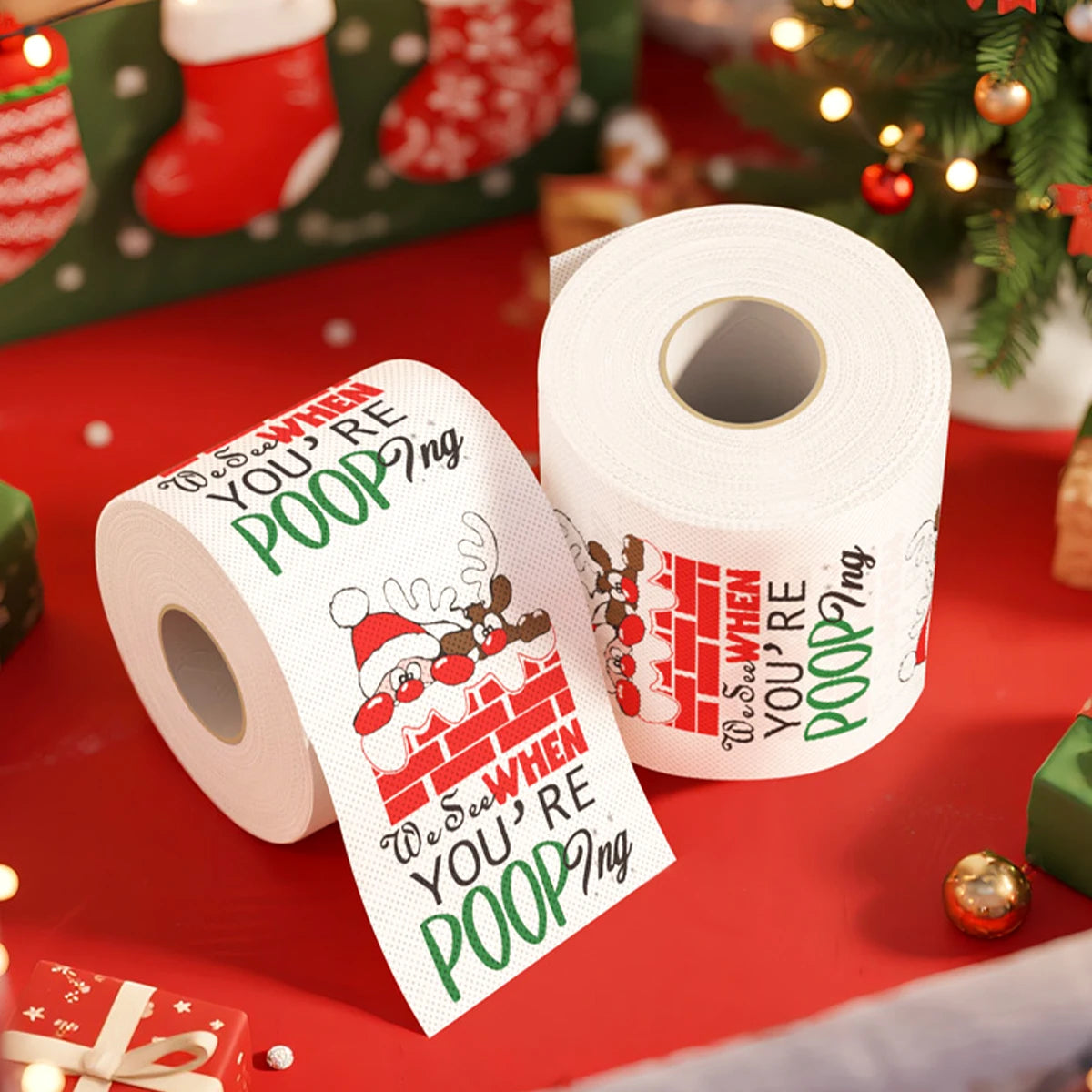 Christmas Toilet Paper Holiday Bathroom Decoration