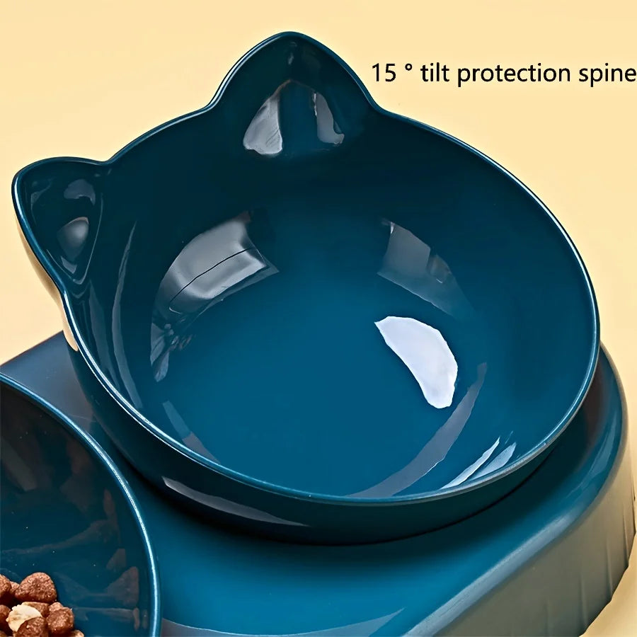 3-in-1 Elevated Cat Food and Water Bowl Set with Dispenser