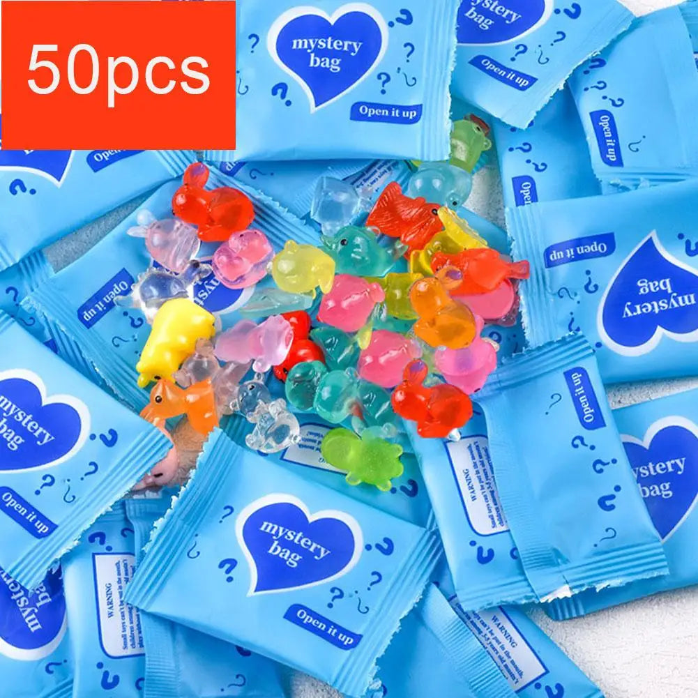 50PCS Glow in The Dark Mini Resin Animals Surprise Blind Box Set 60+ Styles Fairy Garden Decor DIY Craft Educational Toys