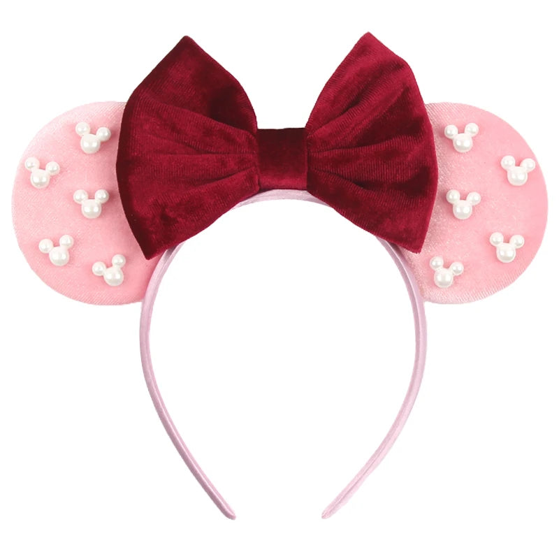 Mouse Ears Headband – Velvet Bow Hair Accessory
