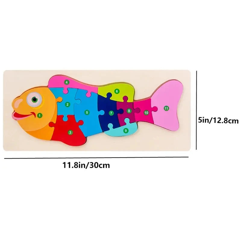 Wooden Kids Puzzle Animal Dinosaur Traffic Jigsaw Toy