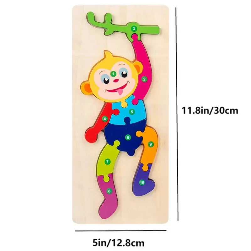 Wooden Kids Puzzle Animal Dinosaur Traffic Jigsaw Toy