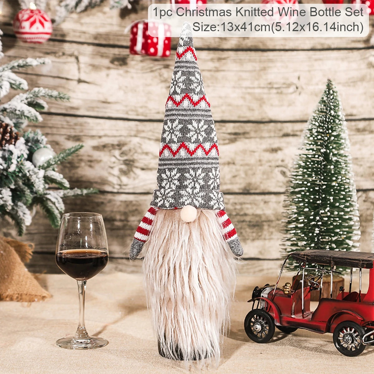 Christmas Wine Bottle Cover Festive Holiday Table Decor