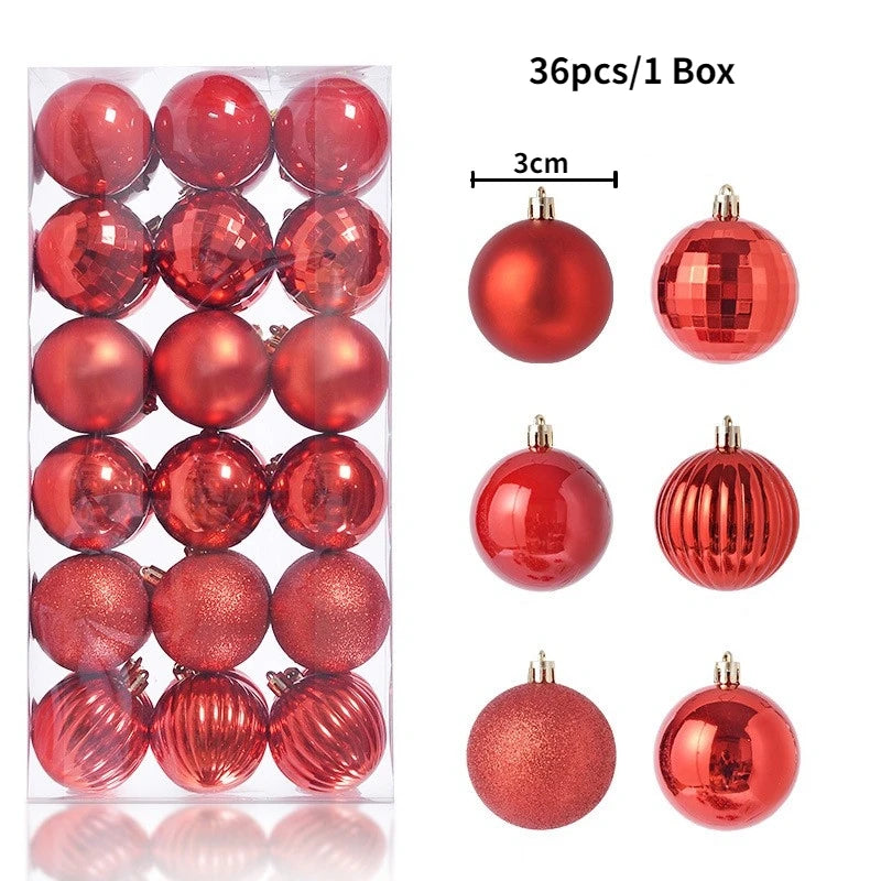 Christmas Ball Ornaments 24/36 Pcs Christmas Tree Decoration Set