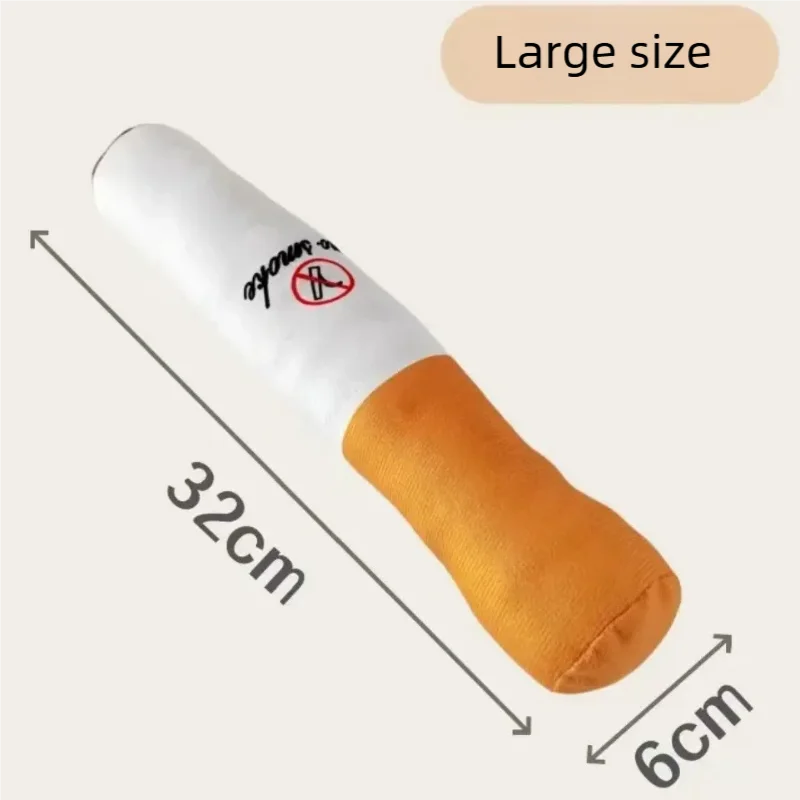 Funny Cigarette-Shaped Plush Dog Chew Toy – Soft Fleece