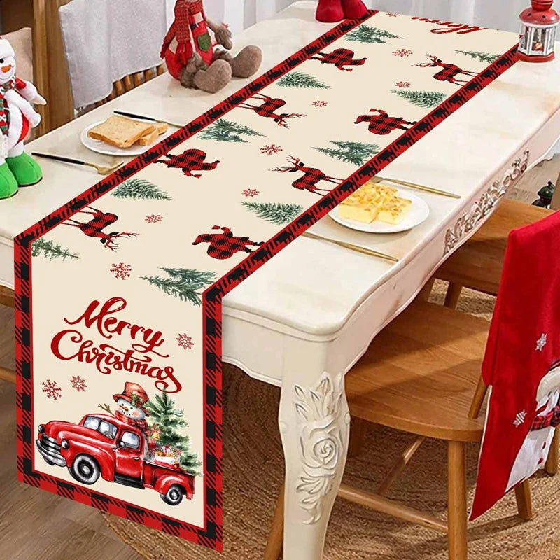 Santa Claus Christmas Table Runner – Holiday Table Decor