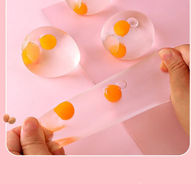 Double Yolk Egg Stress Toy – Transparent Squeeze Fidget