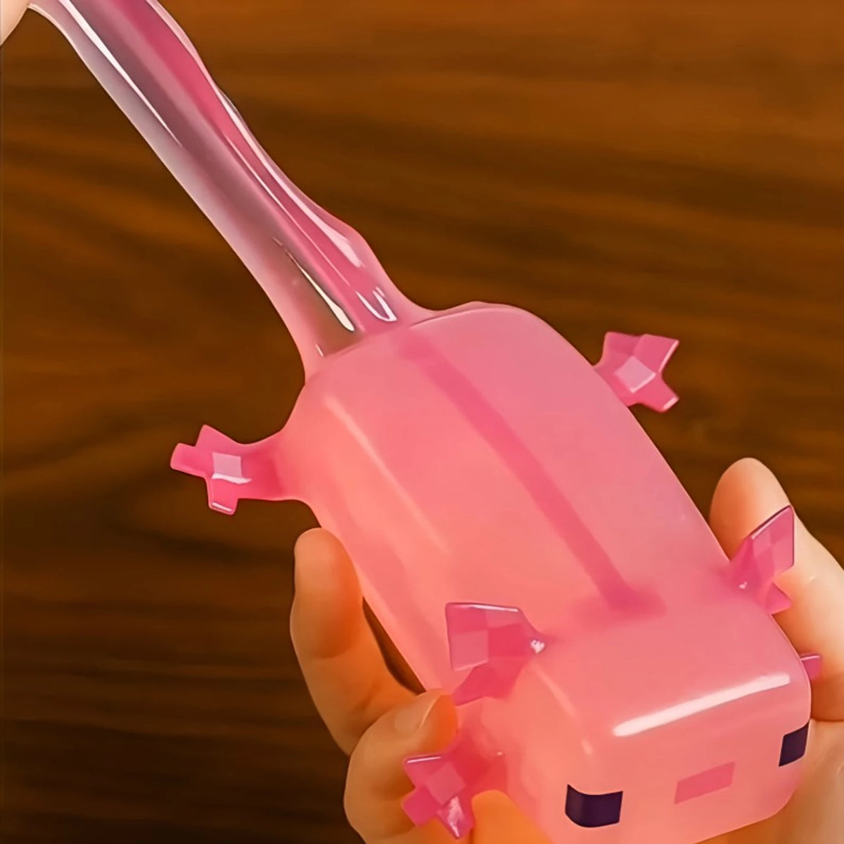 Axolotl Squishy Fidget Toy – Transparent Slow-Rising Cube