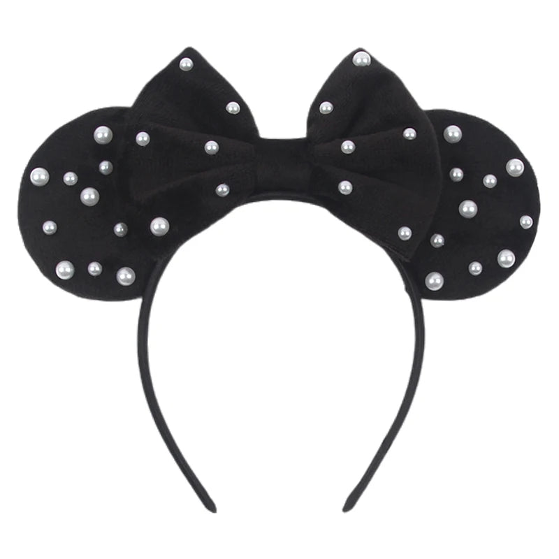 Mouse Ears Headband – Velvet Bow Hair Accessory