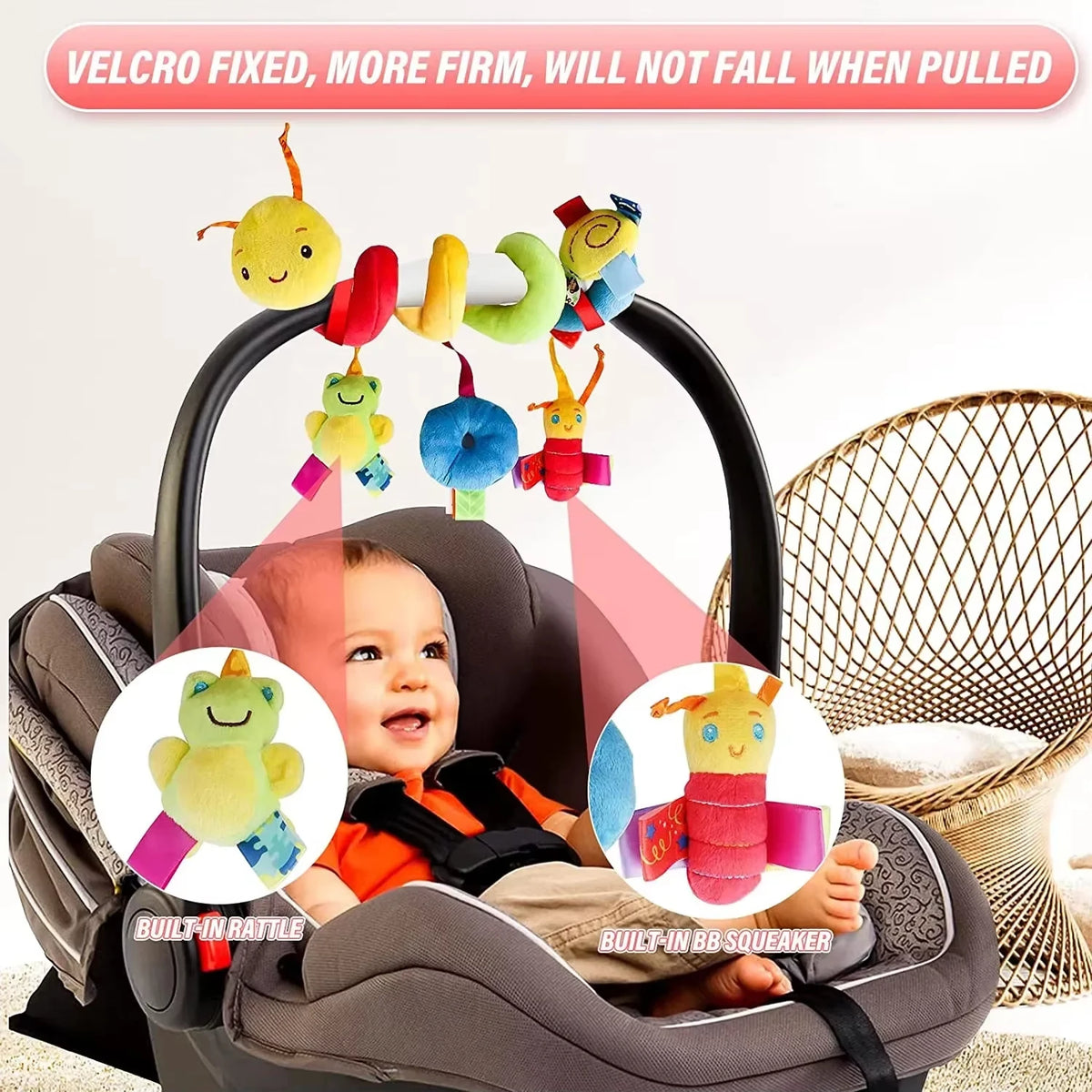 Baby Spiral Stroller Toy – Hanging Rattle for Infants