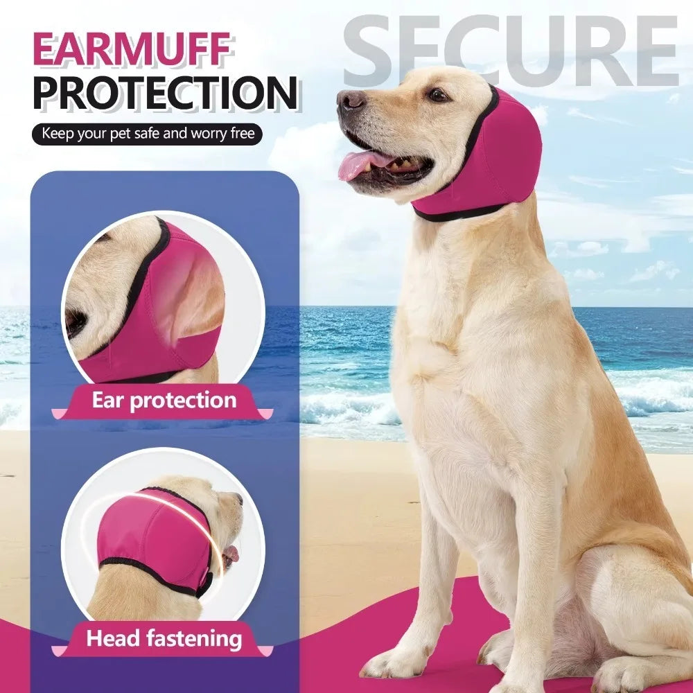 Dog Noise-Reducing Ear Cover – Adjustable Calming Hood