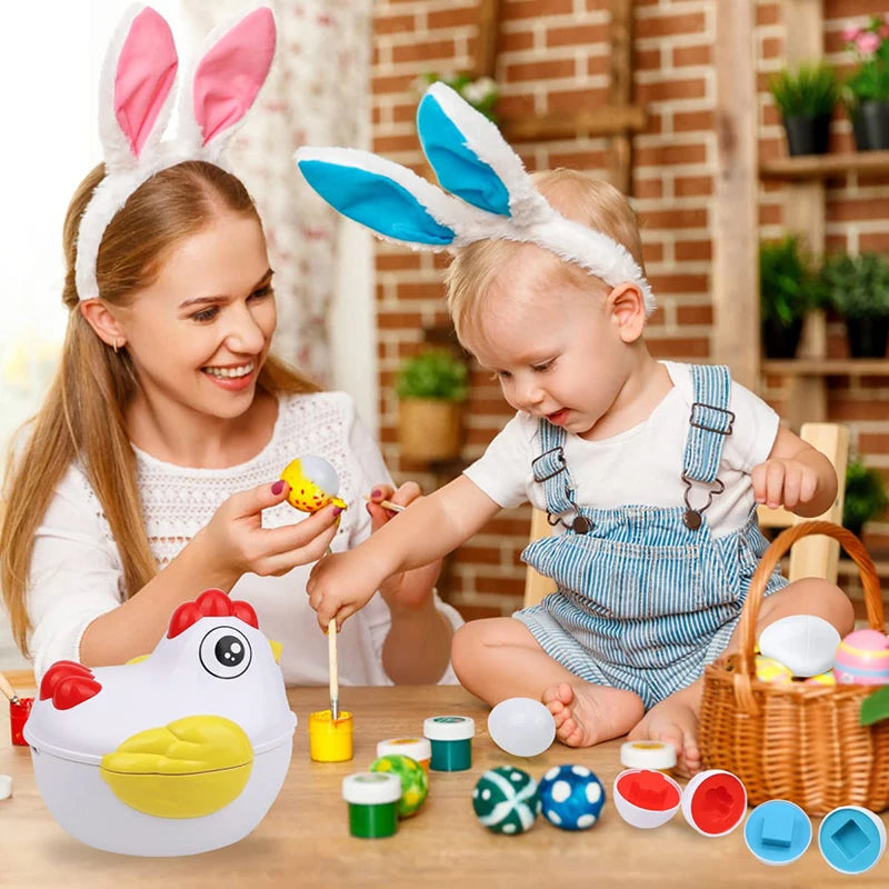 Color Matching Eggs Toy – 12-Piece Montessori Sorting Set