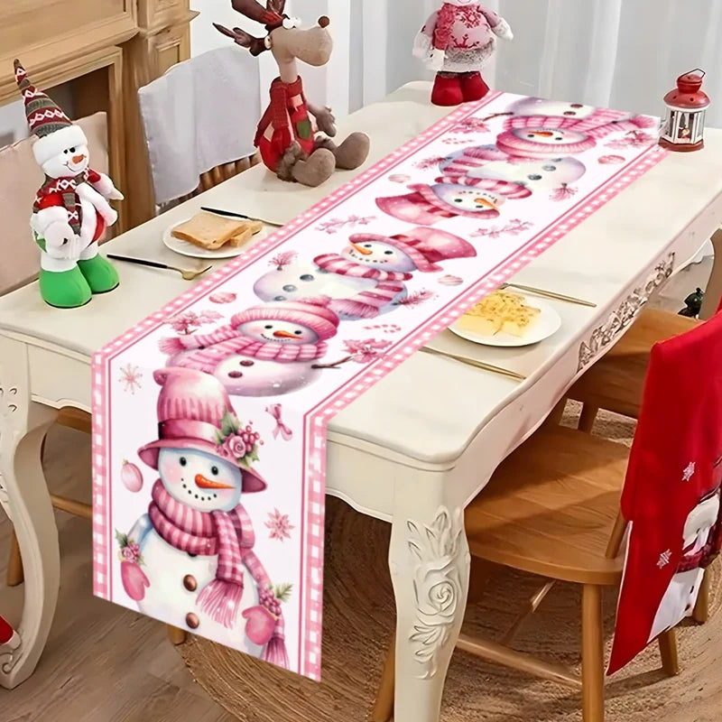 Santa Claus Christmas Table Runner – Holiday Table Decor
