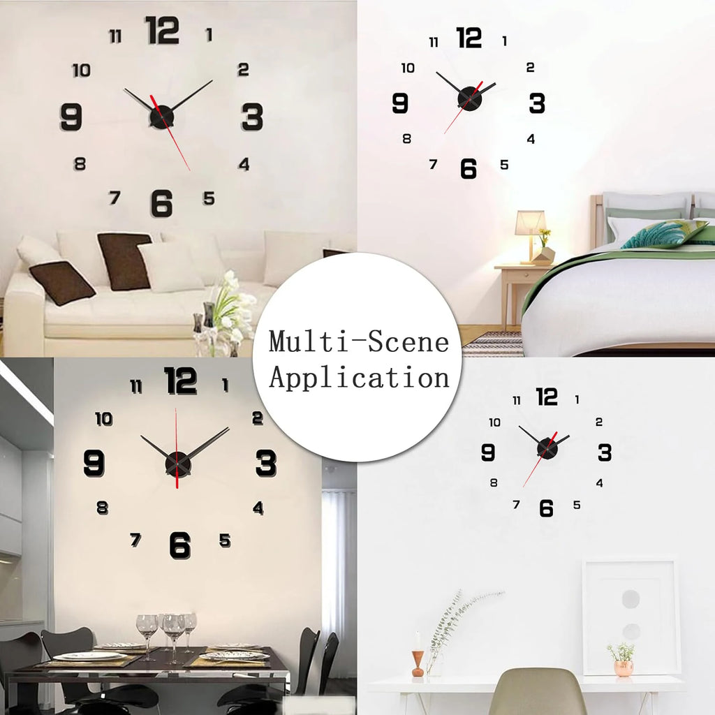 3D Wall Clock – Frameless DIY Decorative Clock