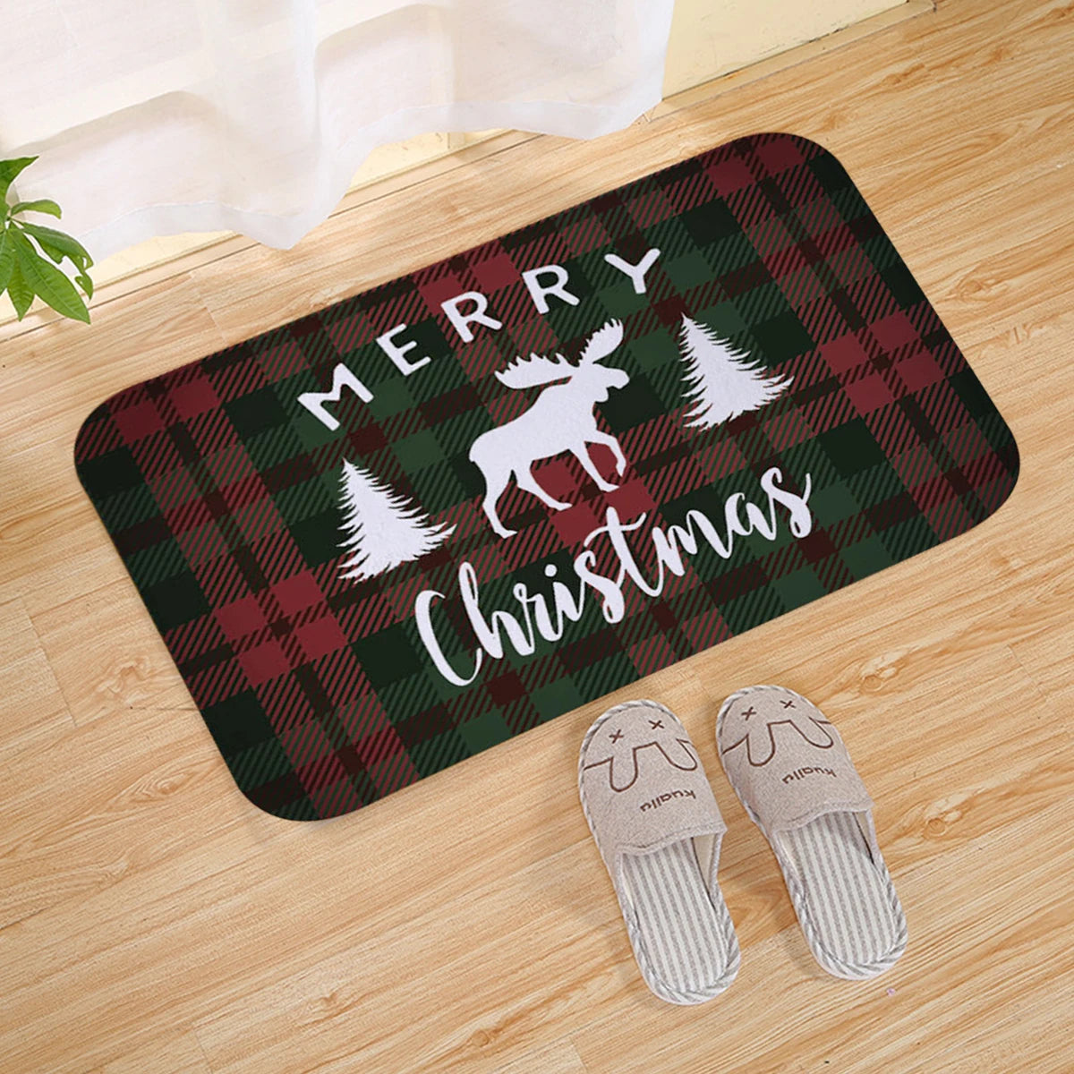 Christmas Door Mat Santa Claus Merry Christmas Home Decor
