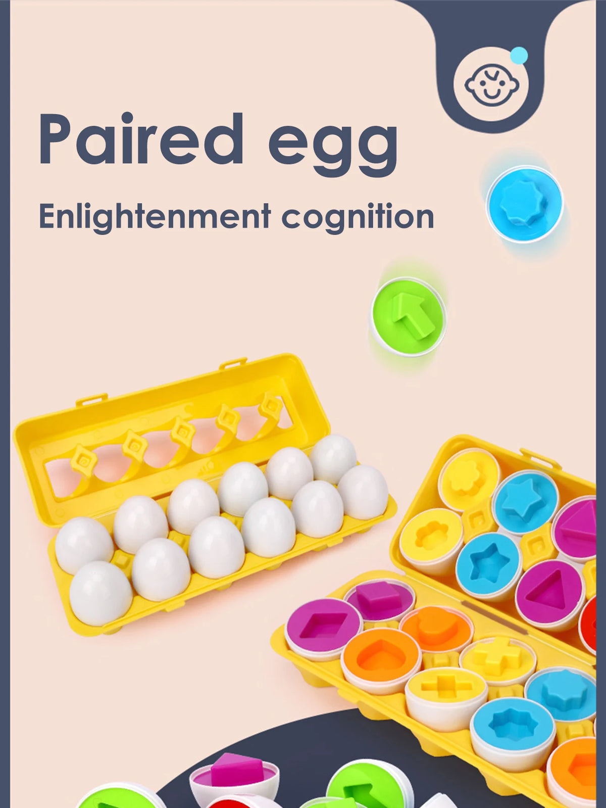 Color Matching Eggs Toy – Montessori Shape Learning Set