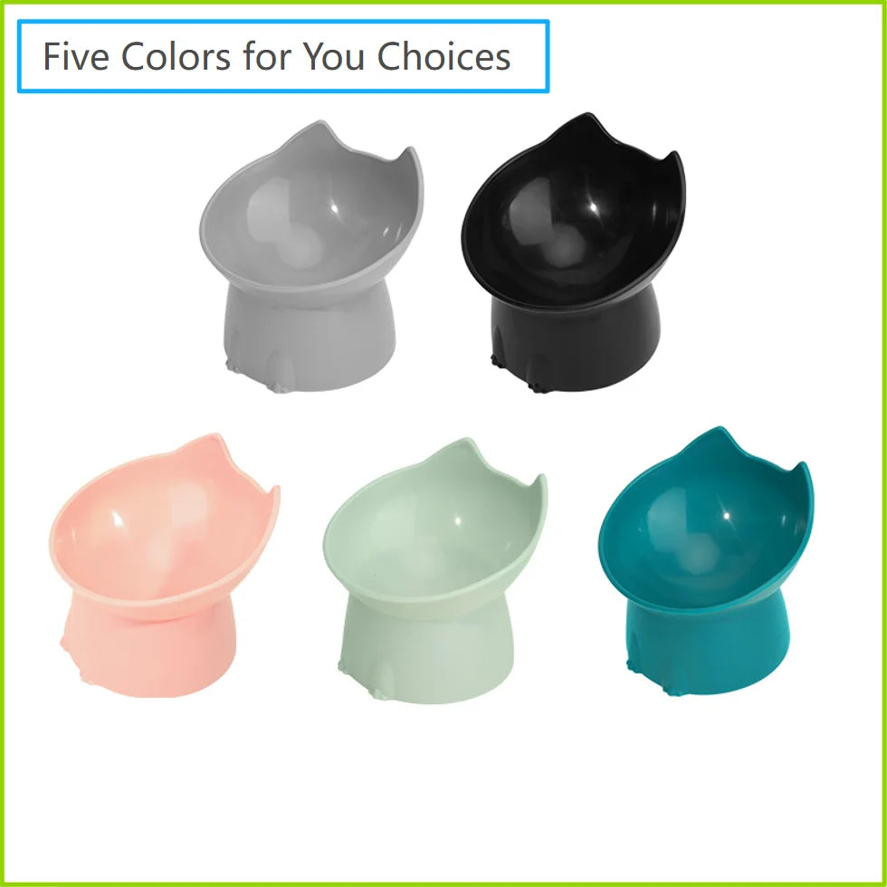 Raised Cat Bowl – Elevated Anti-Tip Plastic Pet Feeder
