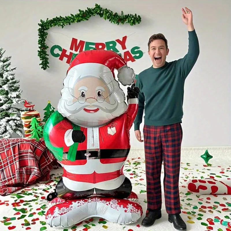 Standing Santa Foil Balloon Christmas Party Decoration 1/2 Pcs