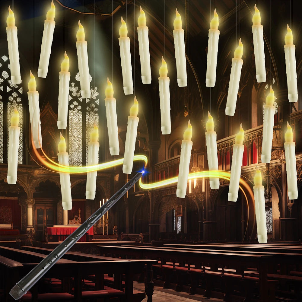Floating LED Candles with Magic Wand Remote