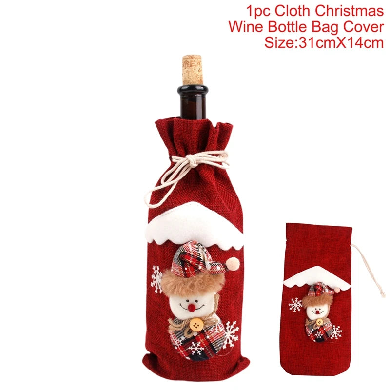 Christmas Wine Bottle Cover Festive Holiday Table Decor