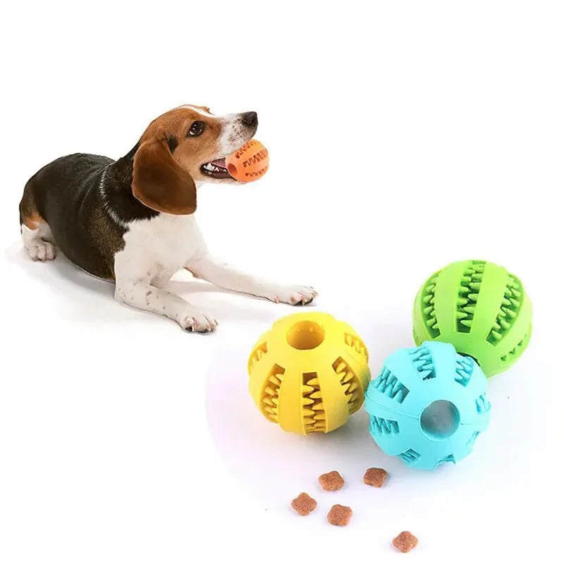 Rubber Dog Treat Ball – Chew Toy for Teeth Cleaning