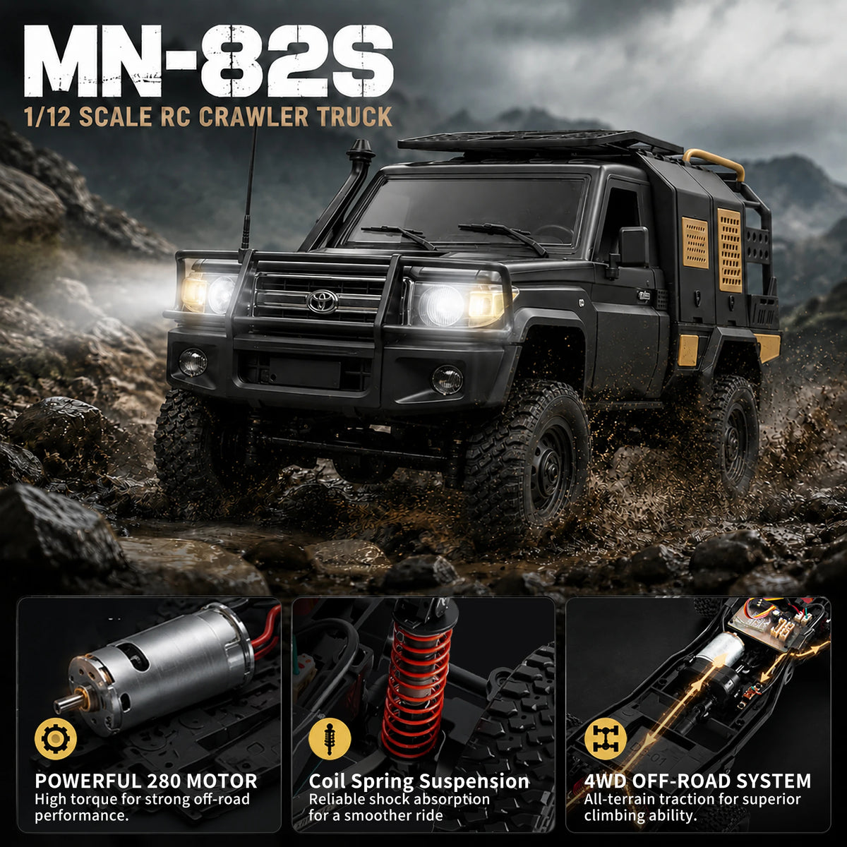 1:12 RC Off-Road Pickup Truck – 4WD Climbing Crawler