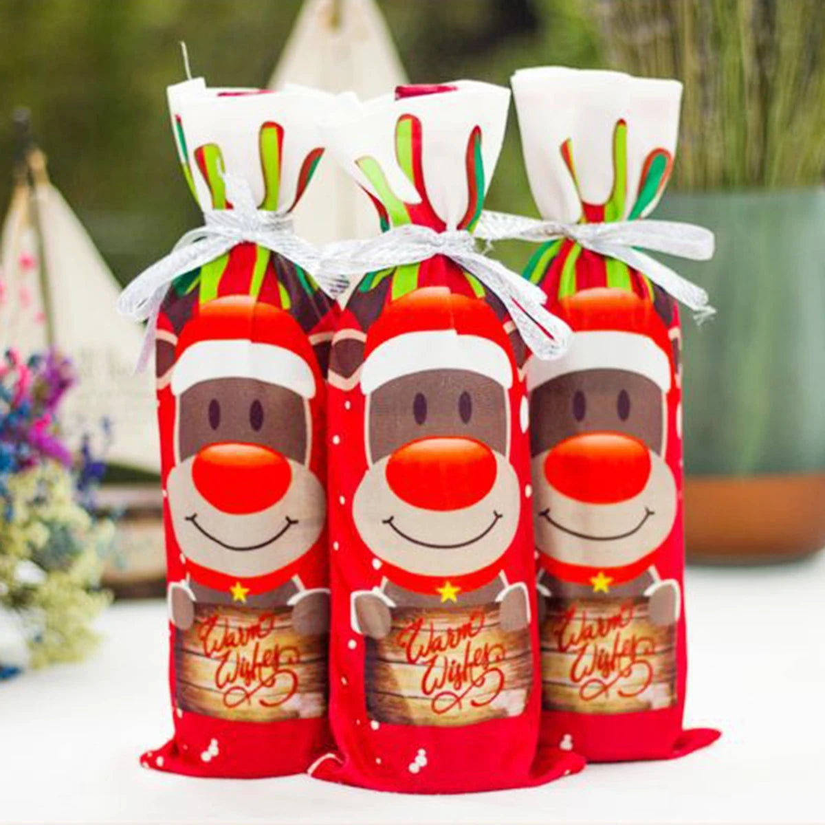 Christmas Wine Bottle Cover Festive Holiday Table Decor